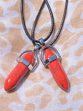 Load image into Gallery viewer, Red Turquoise Crystal Necklace (16 inch chain)